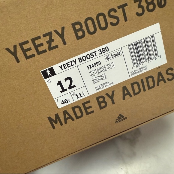 adidas Yeezy Boost 380 Size 12 in Hylte Glow NEW! - Picture 9 of 9